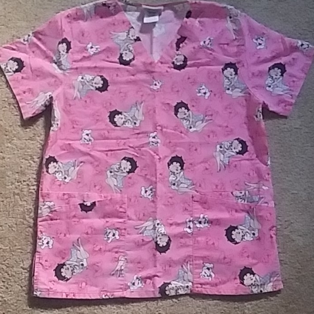 Womens small scrub top Betty Boop